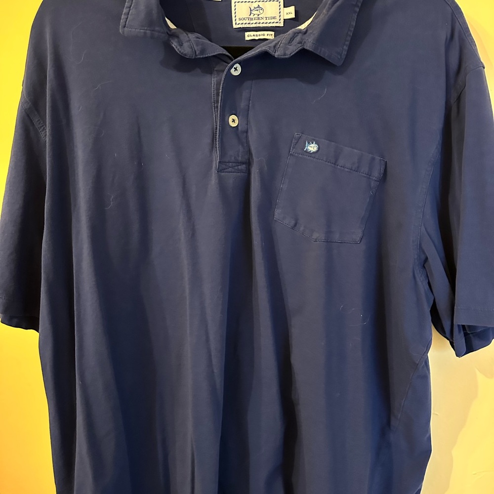 Southern Tide navy golf shirt
